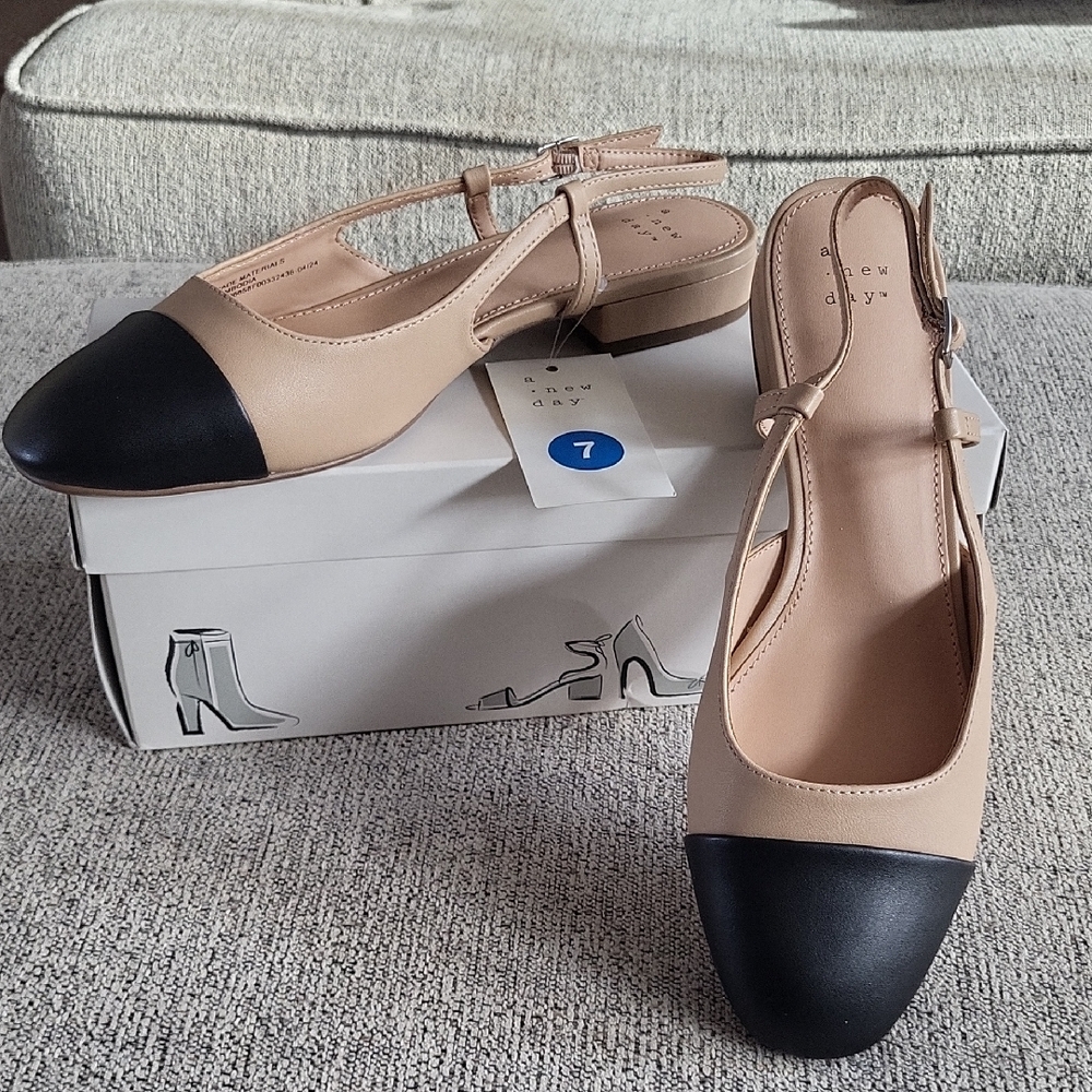 a new day Beige and Black Women's Flats